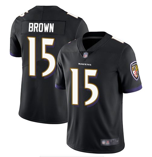 Men Baltimore Ravens #15 Brown Black Nike Vapor Untouchable Limited NFL Jerseys